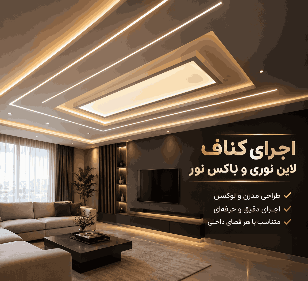 نورپردازی و کناف مدرن مستر کناف